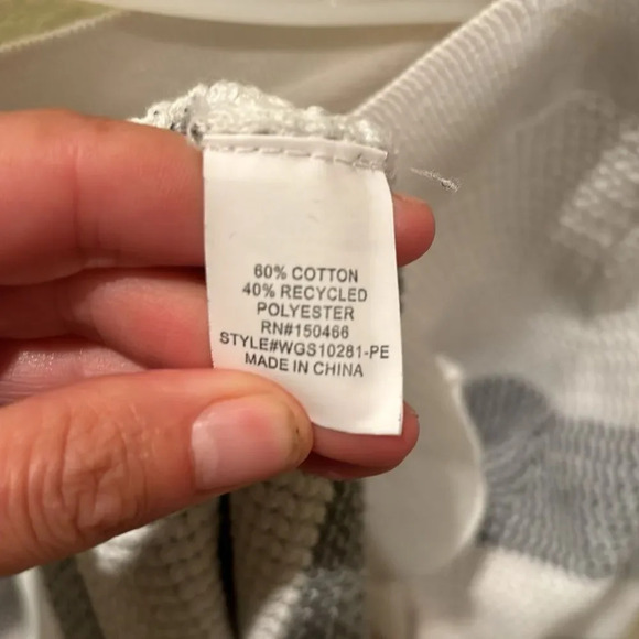 Market and Spruce white and light black striped long sleeve sweater - Picture 8 of 9